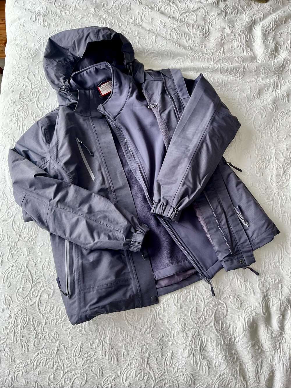 Women's Hooded Utility Jacket in Slate lavender Gray - Lightweight Layered Shell